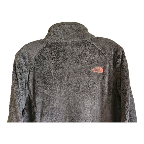 THE NORTH FACE Women's L Jacket Full Zip Olive Green Orange Fuzzy Zip Pockets 40 - Picture 7 of 10